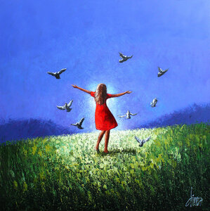 Girl With a Doves - click for label - double click for detail